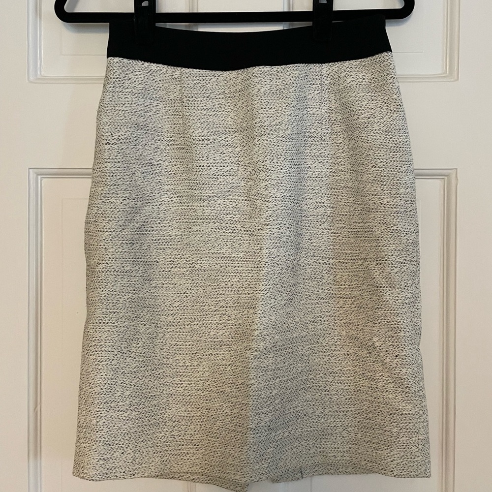 Black and White Tweed Pencil Skirt